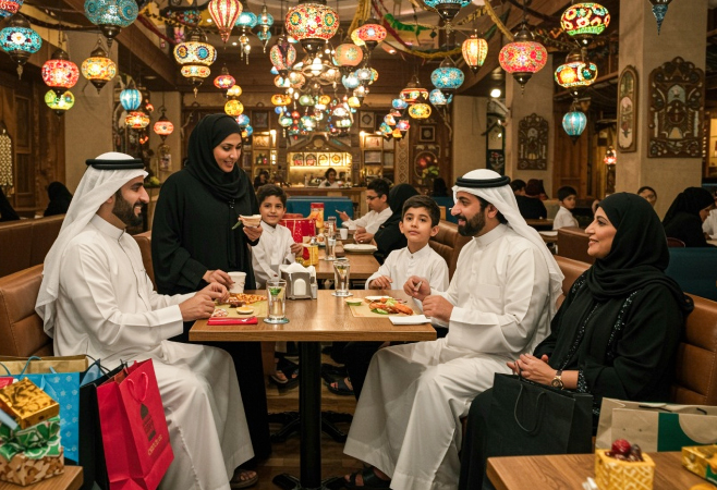 Kuwaiti families in Dining