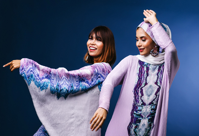 Women in festive and traditional clothing