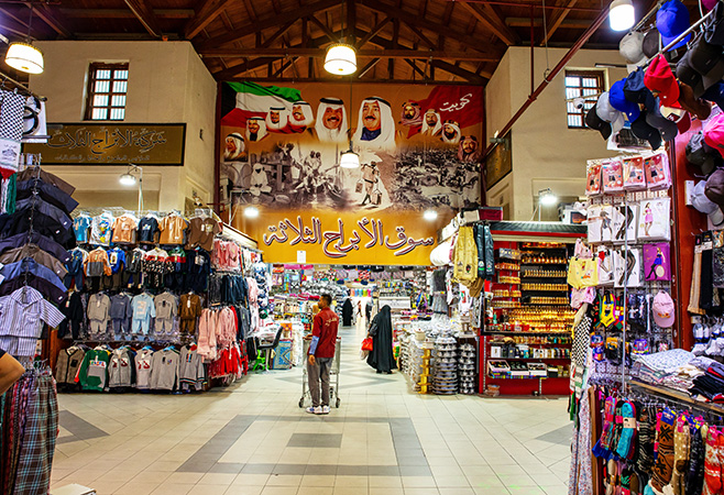 Alley in the Souq (market) Al Mubarakiya in Kuwait City