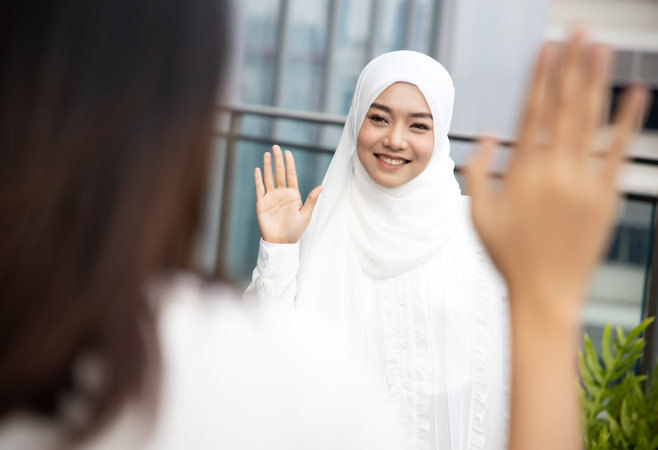 Greet others with “As-salamu alaykum”