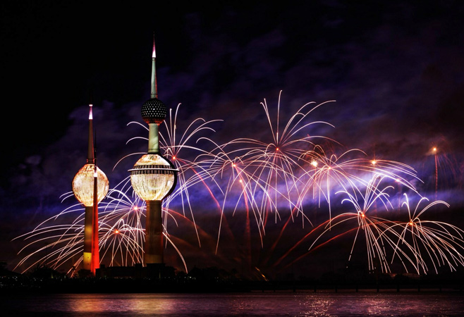 Kuwait city at night