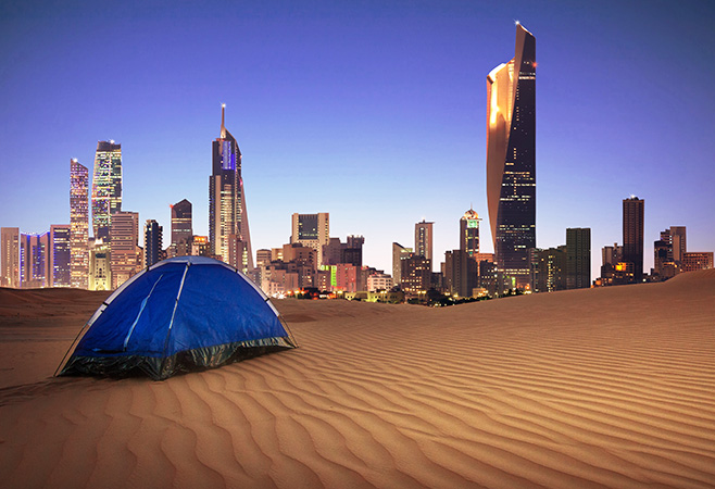 kuwait Night Life With The View Of Dessert