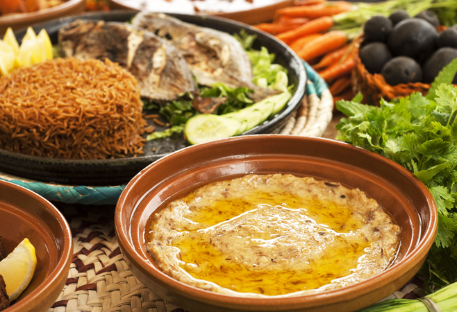 Traditional Ramadan Dish, wheat with cinnamon called Hareesa