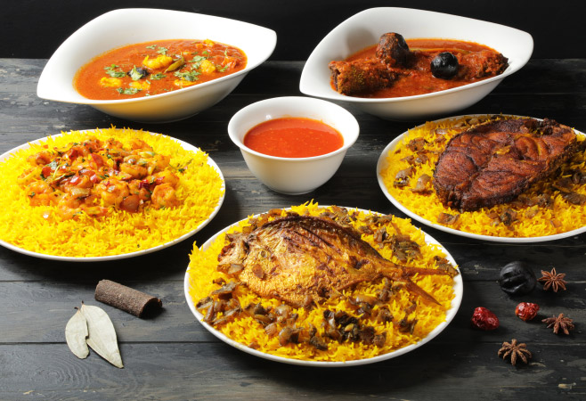 Majboos samak fish, majboos robian shrimp, marak hamoure, dakous