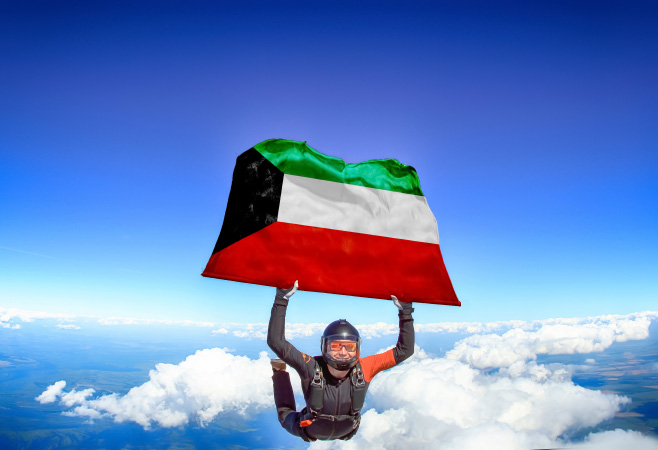 Men are trying skydiving