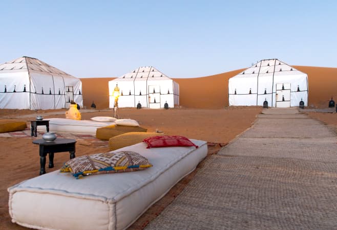 Prepare during camping in the Kuwait desert