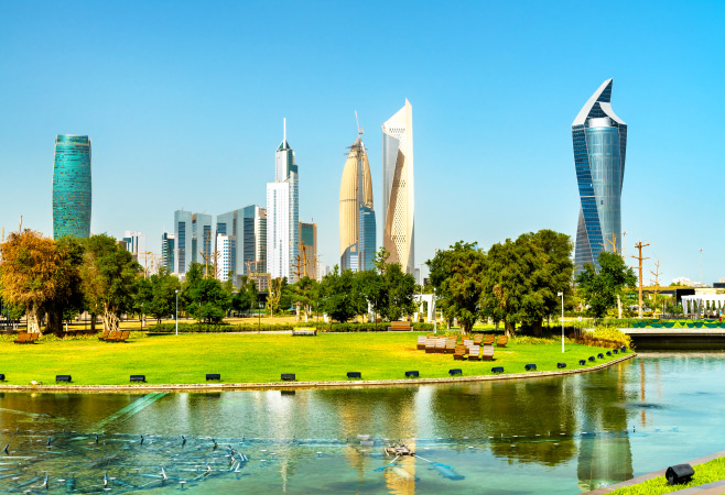 Skyline of Kuwait City at Al Shaheed Park
