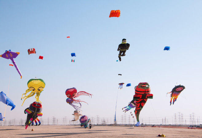 The Farsi Kite festival in Bnaider, Kuwait