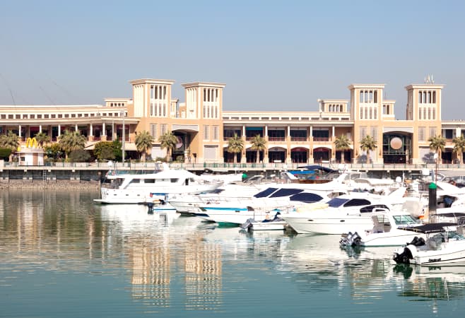 Yachts and boats at the Sharq Marina in Kuwait City